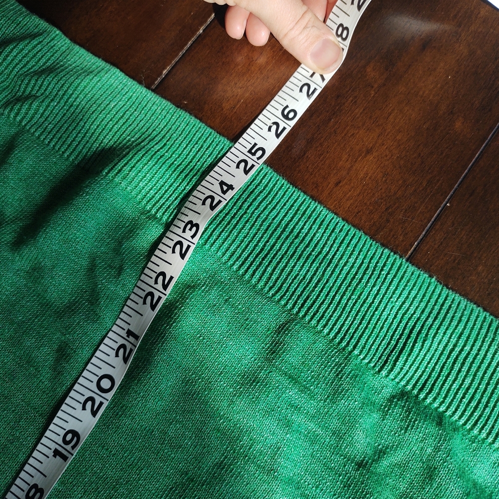 Talbots shirt women's Large L 100% Linen Kelly Green pull on knit layer - Picture 10 of 10